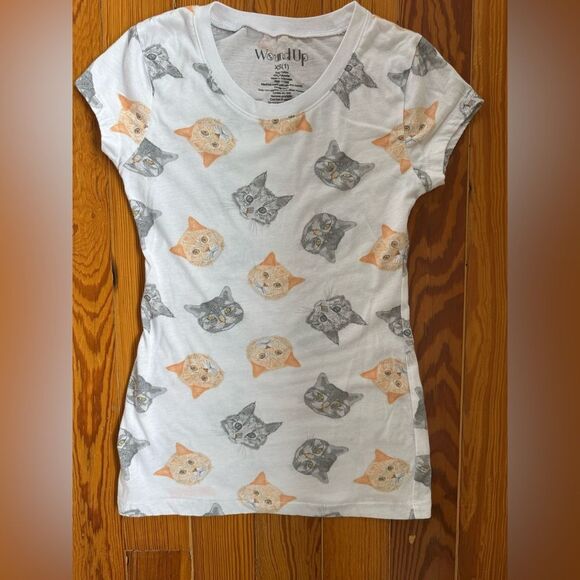 Wound Up Tops - Wound Up Cat Print T-Shirt